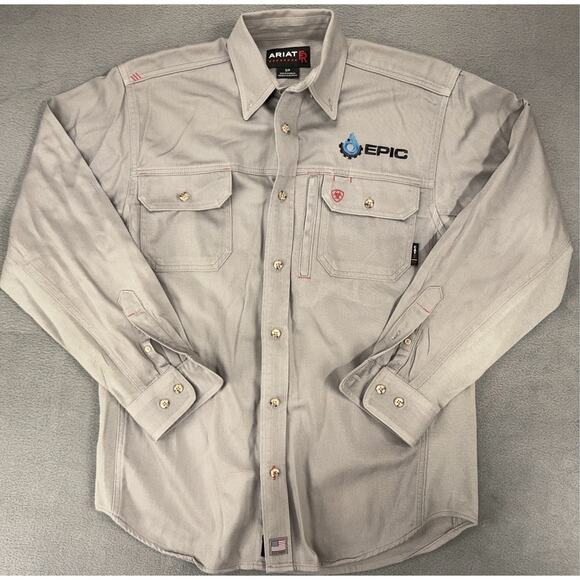 Ariat FR Work Short MensL  Button Up Vented Flame Resistant Long Sleeve - Picture 1 of 11